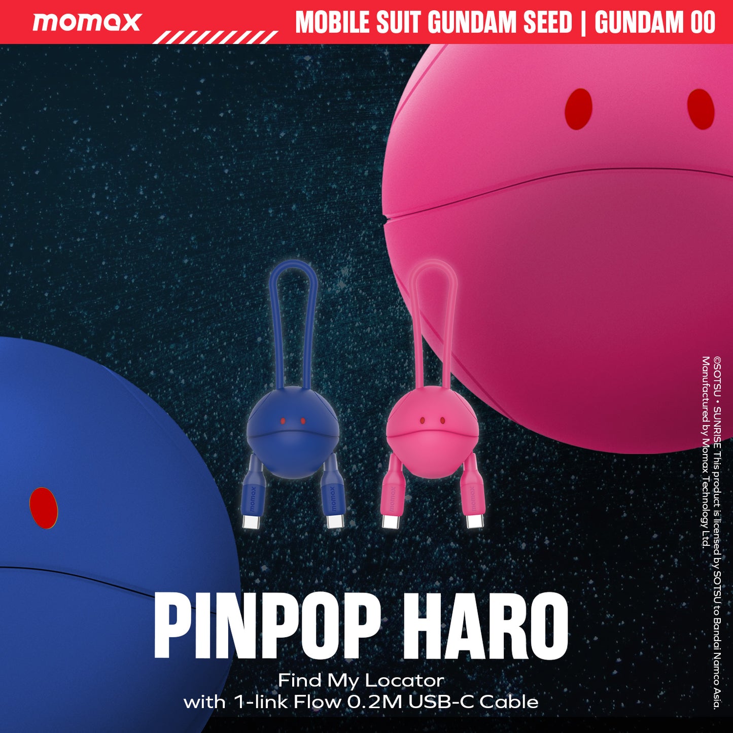 MOMAX Gundam Haro Find My Tracker - Gundam 00 edition (Blue)