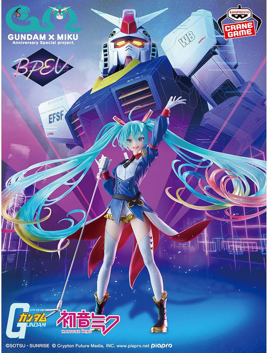 Gundam 45th Anniversary x Hatsune Miku BANPRESTO EVOLVE-GUNDAM Collaboration Figure [Pre-order]