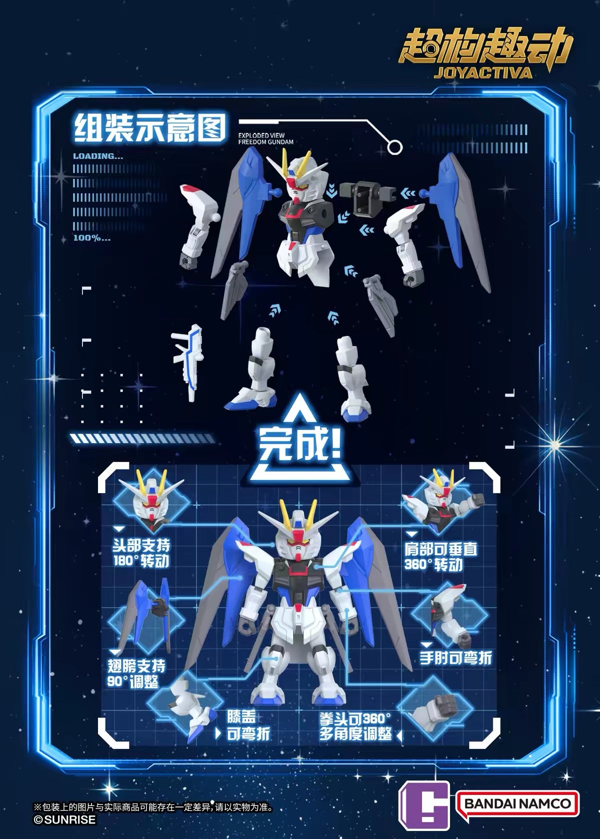 Bandai JOYACTIVA Mobile Suit Gundam Vol.1 Blind Box - Bundle of 3, Unrepeated
